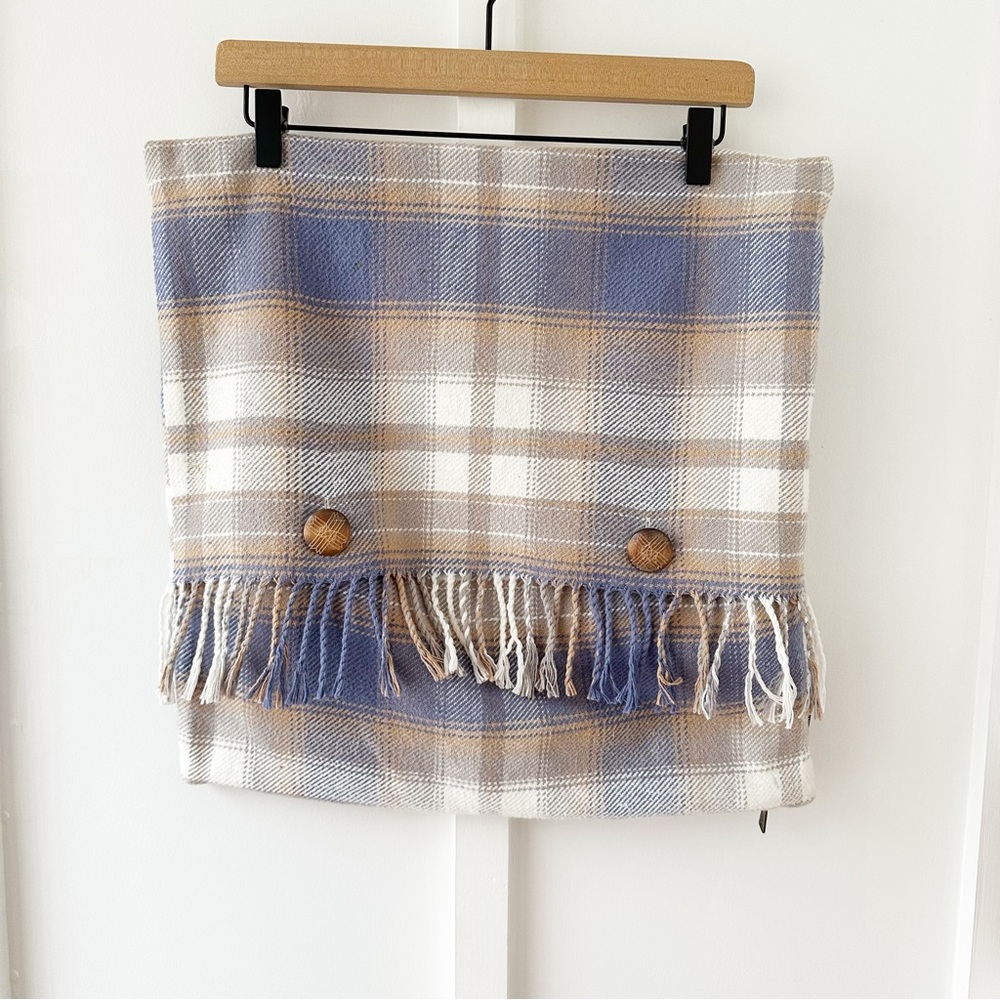 PENDLETON blue & tan plaid pillowcases